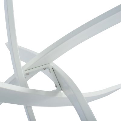 DINING TABLE ROUND JAFARU WHITE METAL LEGS TEMPERED GLASS Φ90X75YHcm.HM8499.03
