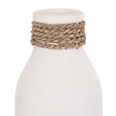 TABLE DECORATIVE VASE CAMMER HM4687.02M TERRACOTA IN WHITE--Φ13x34Hcm.