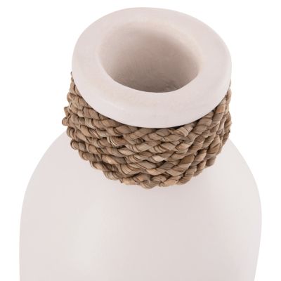TABLE DECORATIVE VASE CAMMER HM4687.02M TERRACOTA IN WHITE--Φ13x34Hcm.