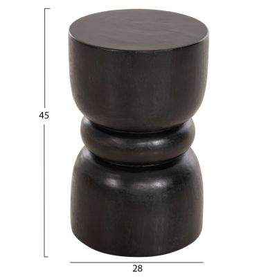 КРЪГЛА ТАБУРЕТКА BELLO HM9900.02 СУАР МАСИВ В ЧЕРЕН ЦВЯТ Φ28x45H см.
