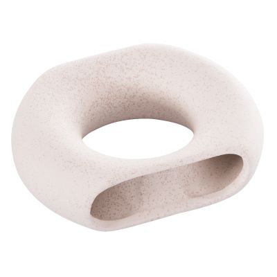 CERAMIC TABLE DECOR ELLIPTO HM4646.01 OFF WHITE WITH CRYSTALLIZATION 18x6.5x14Hcm.