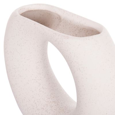 CERAMIC TABLE DECOR ELLIPTO HM4646.01 OFF WHITE WITH CRYSTALLIZATION 18x6.5x14Hcm.