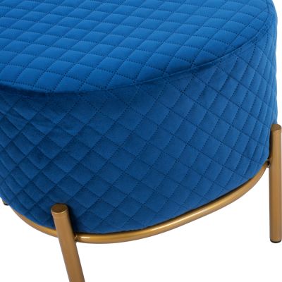 Stool Sinta HM8638.08 blue Velvet with gold base 42x42x38cm
