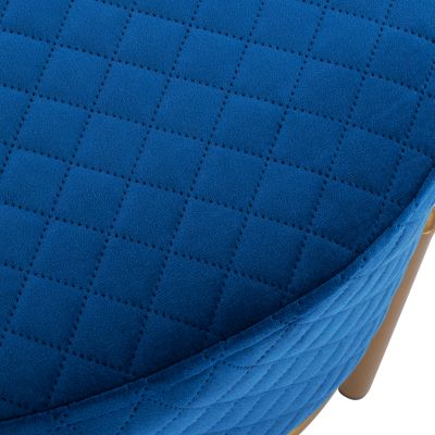 Stool Sinta HM8638.08 blue Velvet with gold base 42x42x38cm