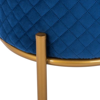 Stool Sinta HM8638.08 blue Velvet with gold base 42x42x38cm