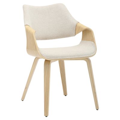DINING CHAIR NETTO HM9976.01 PLYWOOD FRAME IN OAK-BEIGE FABRIC 55x56x83,5Hcm.