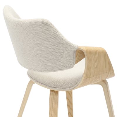 DINING CHAIR NETTO HM9976.01 PLYWOOD FRAME IN OAK-BEIGE FABRIC 55x56x83,5Hcm.