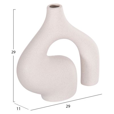 CERAMIC TABLE DECOR ISIL HM4597.01 OFF WHITE WITH CRYSTALLIZATION 29x11x29Hcm.