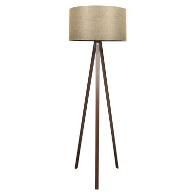 FLOOR STANDING LAMP HM7578.03 WALNUT COLOR TRIPOD, GOLDEN-BROWN CAP