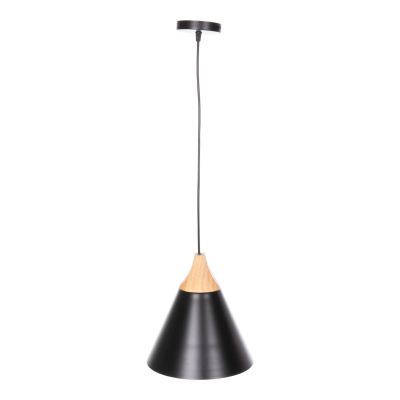 CEILING PENDANT LAMP HM4143 BLACK METAL CAP Φ25x125Hcm.