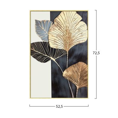 КАРТИНА ЗА СТЕНА HM4546.02 БЕЖОВО PS ПЛАТНО С ШИРОКИ ЛИСТА С ПЕЧАТ НА РАМКА 52,5x2,8x72,5Hcm.