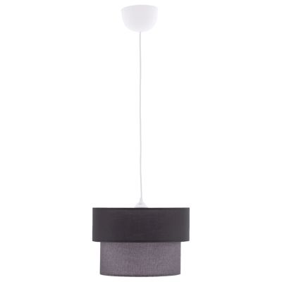 PENDANT CEILING LAMP HM7619.02 TWO-LAYER FABRIC DRUM, PLASTIC FRAME