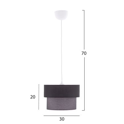 PENDANT CEILING LAMP HM7619.02 TWO-LAYER FABRIC DRUM, PLASTIC FRAME