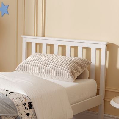 BED GIMLY HM675.03 SOLID PINE WOOD IN WHITE FOR MATTRESS 190x90cm.