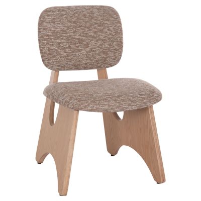 DINING CHAIR BELLISI HM18248.01 BROWN FABRIC-PLYWOOD IN OAK COLOR 53x56x78Hcm.