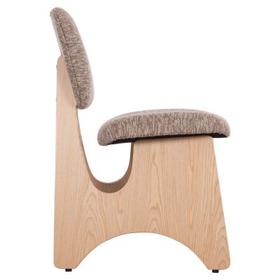 DINING CHAIR BELLISI HM18248.01 BROWN FABRIC-PLYWOOD IN OAK COLOR 53x56x78Hcm.