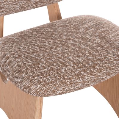 DINING CHAIR BELLISI HM18248.01 BROWN FABRIC-PLYWOOD IN OAK COLOR 53x56x78Hcm.