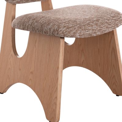 DINING CHAIR BELLISI HM18248.01 BROWN FABRIC-PLYWOOD IN OAK COLOR 53x56x78Hcm.