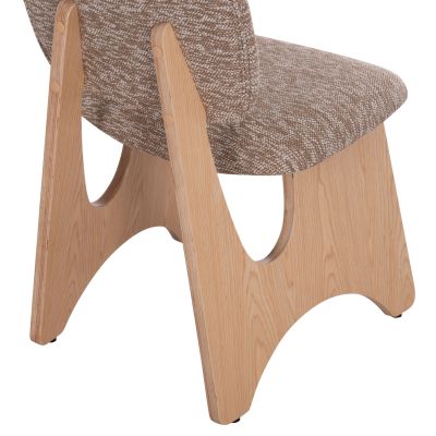 DINING CHAIR BELLISI HM18248.01 BROWN FABRIC-PLYWOOD IN OAK COLOR 53x56x78Hcm.