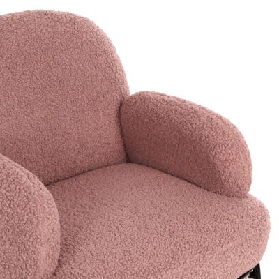 КРЕСЛО AGNES HM9525.22 ДЪСТИ РОЗОВ МАТЕРИАЛ ОТ БУКЛЕ-ЧЕРНИ МЕТАЛНИ КРАКА 74x71x83Hcm.