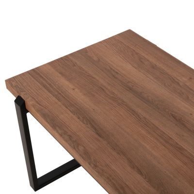 COFFEE TABLE SHABEN HM9585.04 MDF IN WALNUT TABLETOP-BLACK METAL BASE 120x56X45Hcm.