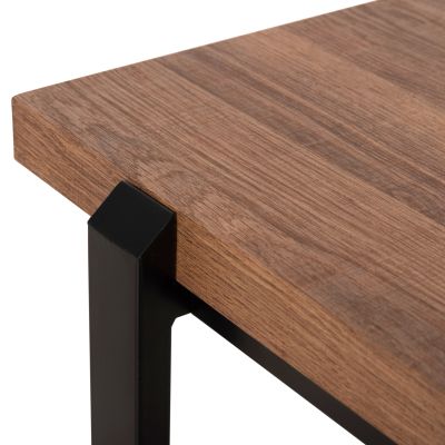 COFFEE TABLE SHABEN HM9585.04 MDF IN WALNUT TABLETOP-BLACK METAL BASE 120x56X45Hcm.