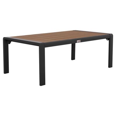 SUNLOUNGER SIDE TABLE BENTRY HM6276.03 ALUMINUM IN DARK GREY--POLYWOOD 100x56x35Hcm.