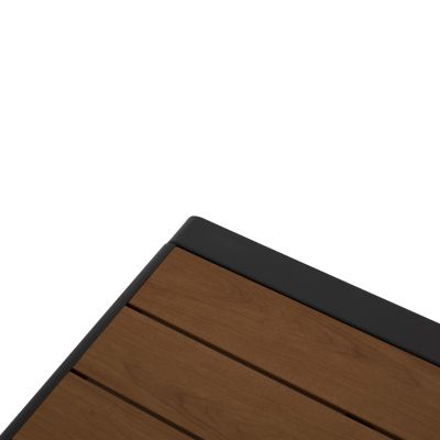 SUNLOUNGER SIDE TABLE BENTRY HM6276.03 ALUMINUM IN DARK GREY--POLYWOOD 100x56x35Hcm.