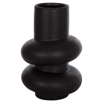 CERAMIC TABLE DECOR ROOK HM4627.02 MATTE BLACK Φ16x25,5Hcm.