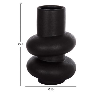 CERAMIC TABLE DECOR ROOK HM4627.02 MATTE BLACK Φ16x25,5Hcm.