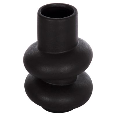 CERAMIC TABLE DECOR ROOK HM4627.02 MATTE BLACK Φ16x25,5Hcm.