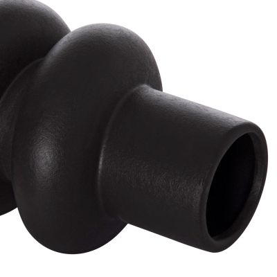 CERAMIC TABLE DECOR ROOK HM4627.02 MATTE BLACK Φ16x25,5Hcm.