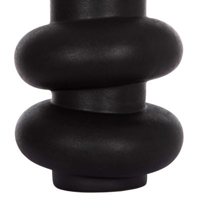 CERAMIC TABLE DECOR ROOK HM4627.02 MATTE BLACK Φ16x25,5Hcm.
