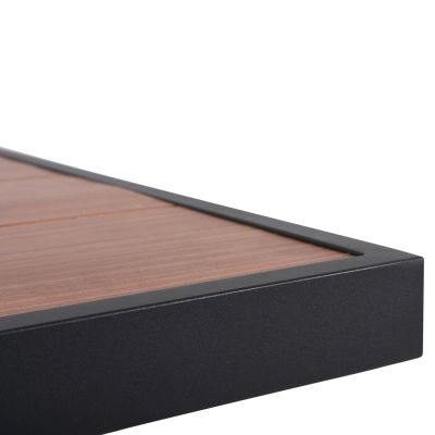 ВЪНШНА АЛУМИНИЕВА МАСА GOBAR HM6060.03 АНТРАЦИТ С ДЪРВОВИДЕН ПЛОТ 240Χ105Χ75Hcm.