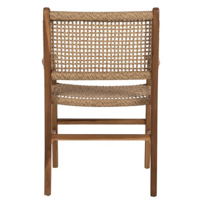ARMCHAIR NESHA ΗΜ9385.11 SOLID TEAK NATURAL COLOR KNITTED RATTAN ROPE 57.5x59x90Hcm.