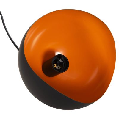 CEILING PENDANT LAMP HM4165.01 METAL SPHERE-BLACK & ORANGE Φ20x118Hcm.