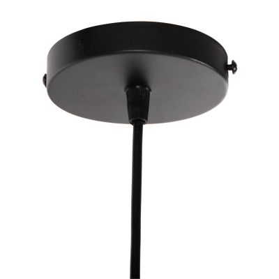 CEILING PENDANT LAMP HM4165.01 METAL SPHERE-BLACK & ORANGE Φ20x118Hcm.