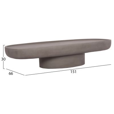 COFFEE TABLE DESSY HM18153.03 FIBER CEMENT IN GREY--151x66x30Hcm.