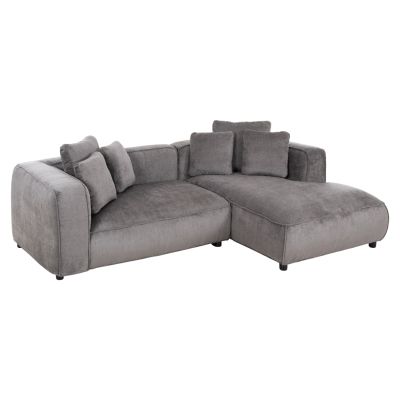 ЪГЛОВ ДИВАН 3 МЕСТА GRACE -  СИВ ДАМАС 252x105-160x70-90Hcm.