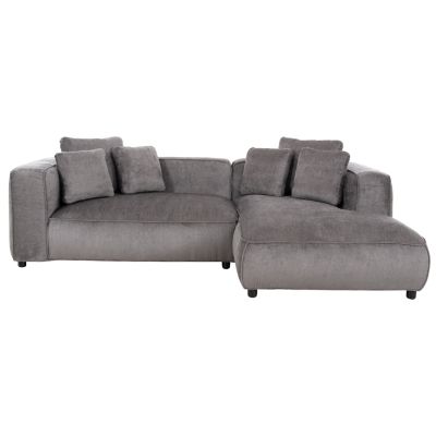 ЪГЛОВ ДИВАН 3 МЕСТА GRACE -  СИВ ДАМАС 252x105-160x70-90Hcm.