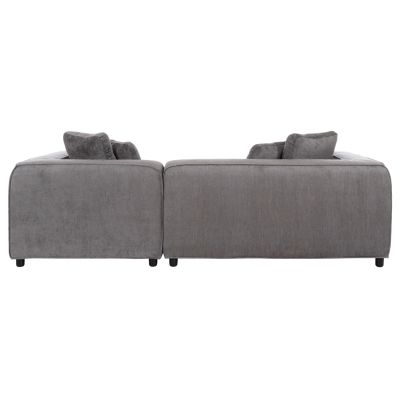 ЪГЛОВ ДИВАН 3 МЕСТА GRACE -  СИВ ДАМАС 252x105-160x70-90Hcm.