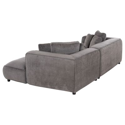 ЪГЛОВ ДИВАН 3 МЕСТА GRACE -  СИВ ДАМАС 252x105-160x70-90Hcm.