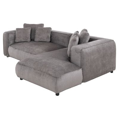 ЪГЛОВ ДИВАН 3 МЕСТА GRACE -  СИВ ДАМАС 252x105-160x70-90Hcm.