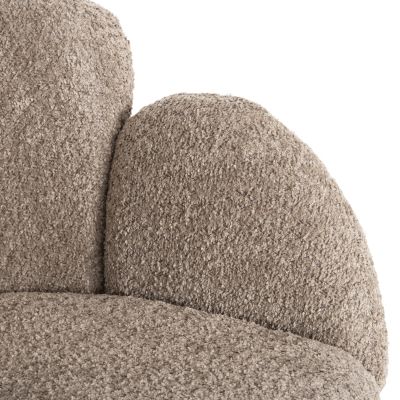 КРЕСЛО HARNIS HM9603.08 БЕЖОВО БУКЛЕ-ЧЕРНА МЕТАЛНА ОСНОВА 59.5x64x77Hcm.