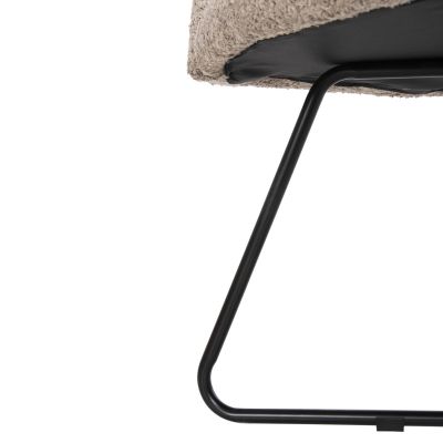 КРЕСЛО HARNIS HM9603.08 БЕЖОВО БУКЛЕ-ЧЕРНА МЕТАЛНА ОСНОВА 59.5x64x77Hcm.