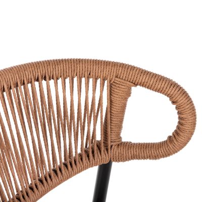 БАР СТОЛ СРЕДНА ВИСОЧИН EULO HM6087.03 АЛУМИНИЕВ ЧЕРЕН-СИНТЕТИЧЕН РАТАН 60x56,5x99Hcm.