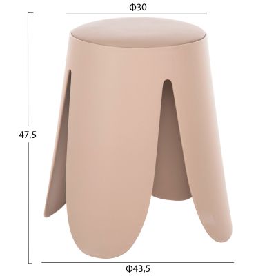 ТАБУРЕТКА DENTY HM9619.04 ПОЛИПРОПИЛЕН В КАПУЧИНО-PU СЕДАЛКА В КАПУЧИНО Φ30x47.5Hcm.
