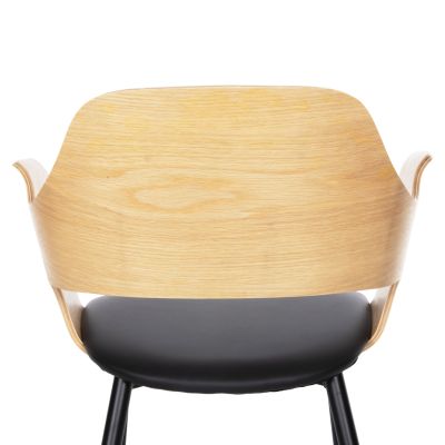 ТРАПЕЗЕН СТОЛ VELP HM9616.01 ДЪРВО В НАТУРАЛНО-ЧЕРНО ПУ-ЧЕРНИ МЕТАЛНИ КРАКА 55,5x50x79Hcm.
