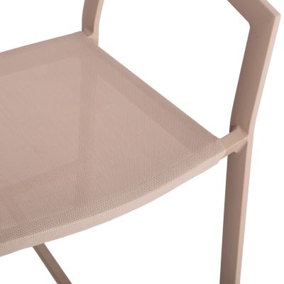 БАР СТОЛ АЛУМИНИЕВ CHAMPAGNE HM5892.13 СРЕДЕН ВИСОЧИН С РАМЕНИ-РАТАН И ТЕКСТЛИНИЯ 57x61x103Hcm.