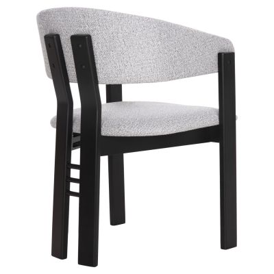 DINING CHAIR ZARRA HM9970.02 RUBBERWOOD IN BLACK-LIGHT GREY FABRIC 55,5x59x81,5Hcm.